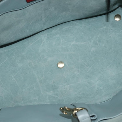 Valentino Garavani Demilune Flap Satchel Leather, BLUE, LEATHER, Handbag