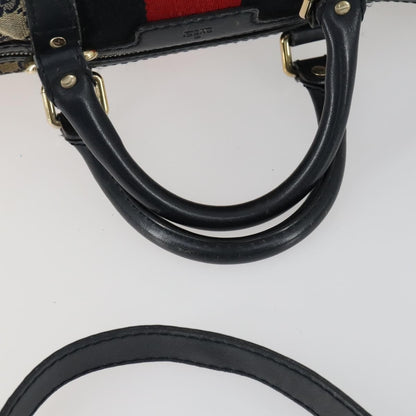 Gucci Vintage Web Boston Bag GG Canvas, NAVY, CANVAS, Handbag