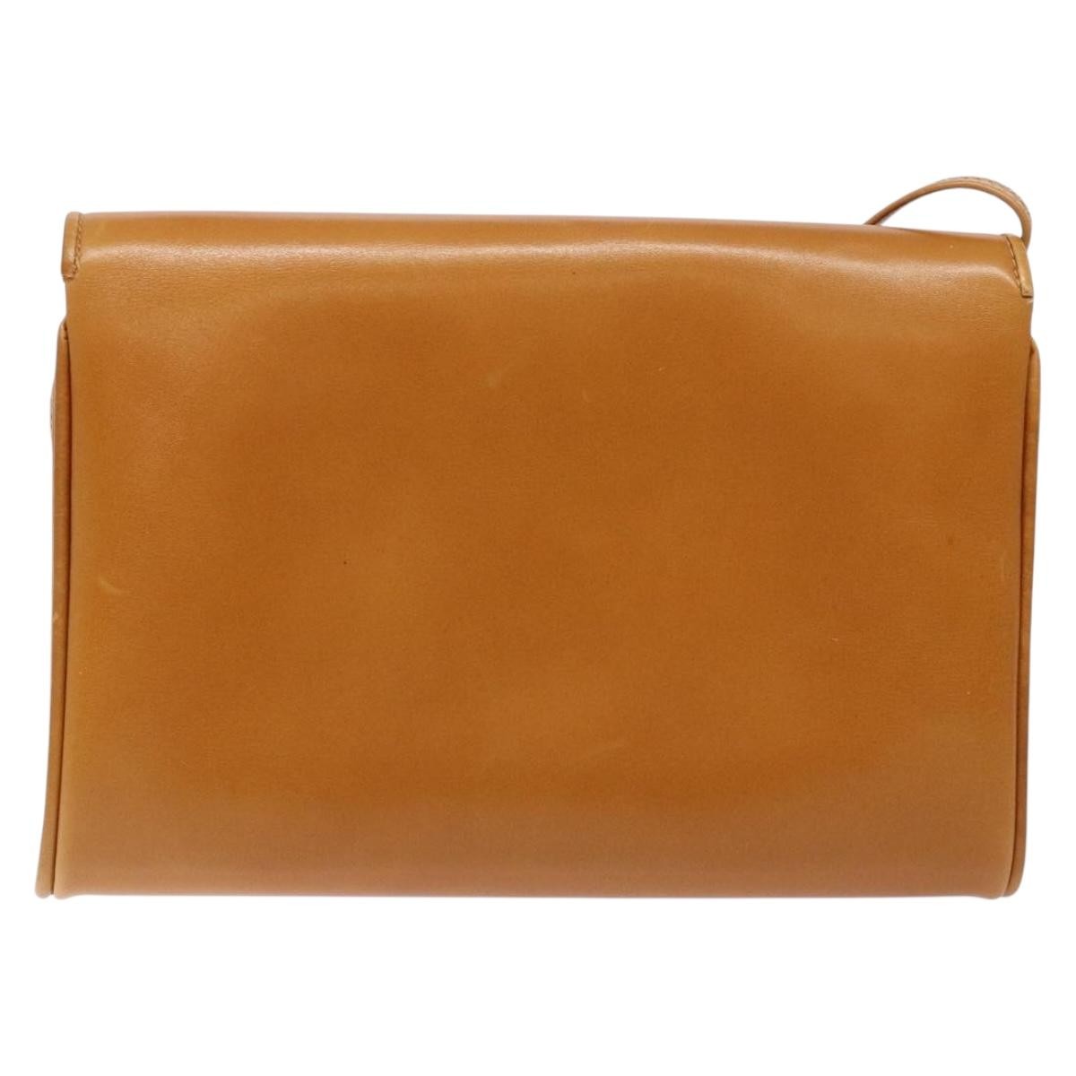 Gucci Vintage Flap Crossbody Bag Leather, BROWN, LEATHER, Shoulder bag