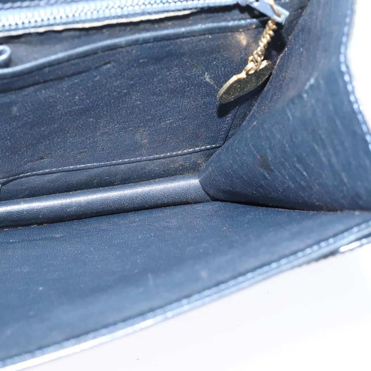 Celine Envelope Shoulder Bag Leather, NAVY, LEATHER, Shoulder bag