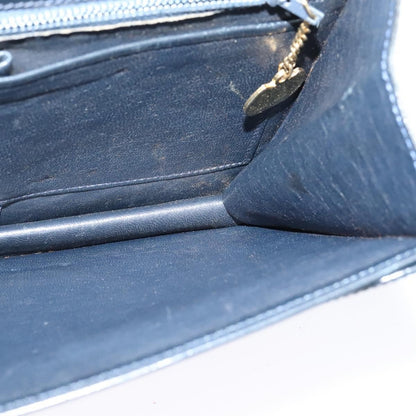 Celine Envelope Shoulder Bag Leather, NAVY, LEATHER, Shoulder bag