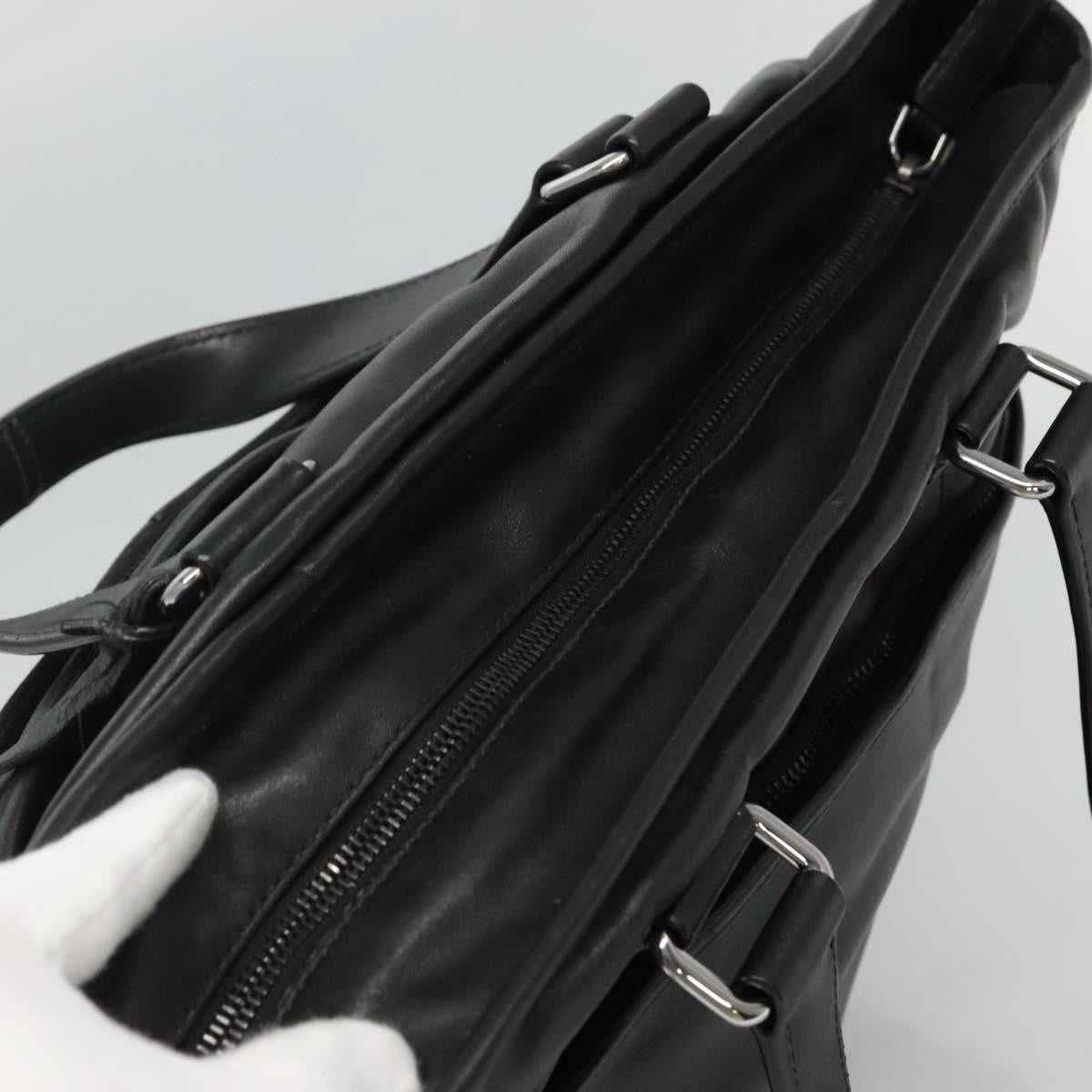 Prada Vintage Zip Handbag Tessuto, BLACK, LEATHER, Handbag