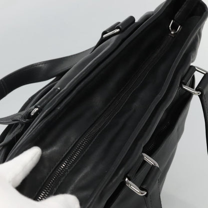 Prada Vintage Zip Handbag Tessuto, BLACK, LEATHER, Handbag