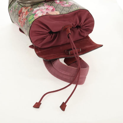 Gucci Buckle Backpack Blooms Print GG Coated Canvas, BEIGE, CANVAS, Backpack