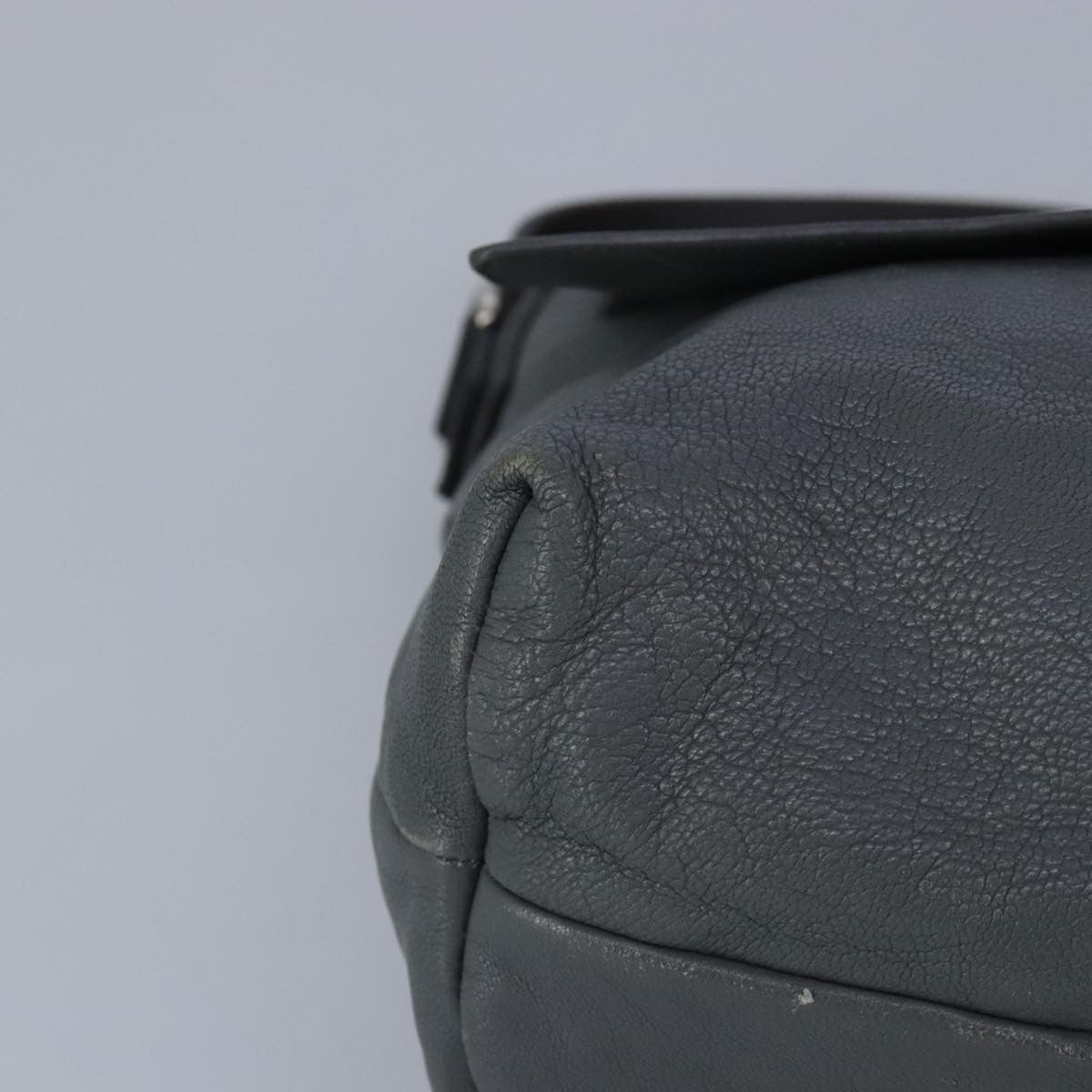 Celine Flap Shoulder Bag Leather, GRAY, LEATHER, Shoulder bag