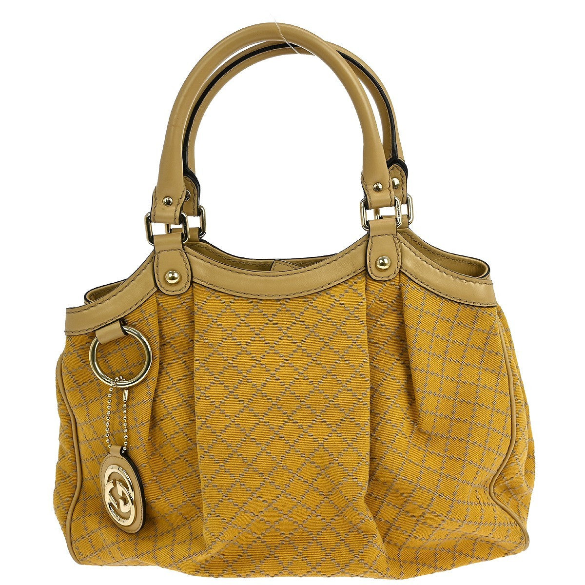 Gucci Sukey Tote GG Canvas with Leather, BEIGE, CANVAS, Tote bag