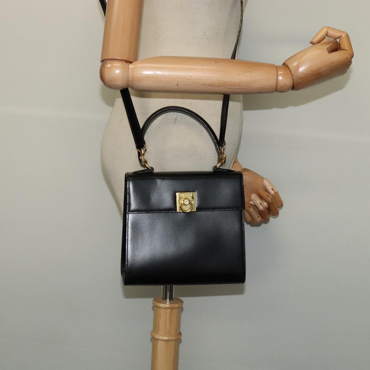 Celine Handbag Leather, BLACK, LEATHER, Handbag