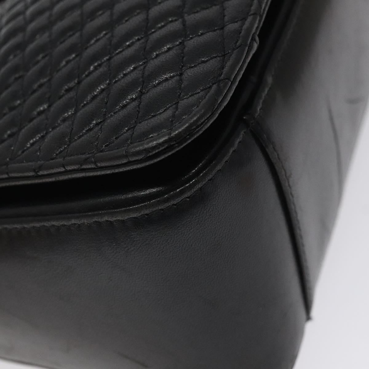 Bally Vintage Flap Handbag Quilted Leather, BLACK, LEATHER, Handbag