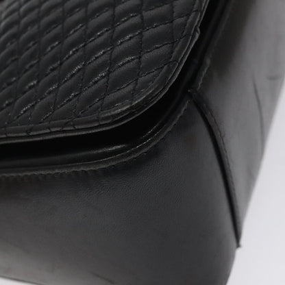 Bally Vintage Flap Handbag Quilted Leather, BLACK, LEATHER, Handbag