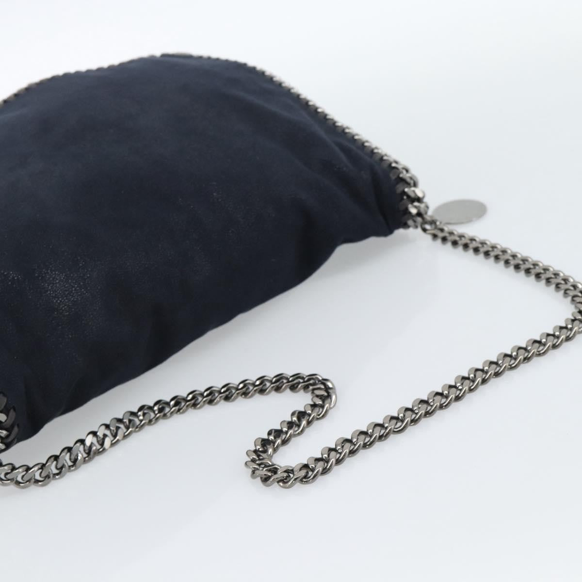 Stella McCartney Falabella Fold Over Flap Crossbody Bag Shaggy Deer, Navy, Synthetic, Shoulder Bag