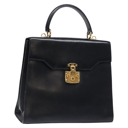 Gucci Lady Lock Leather, NAVY, LEATHER, Handbag