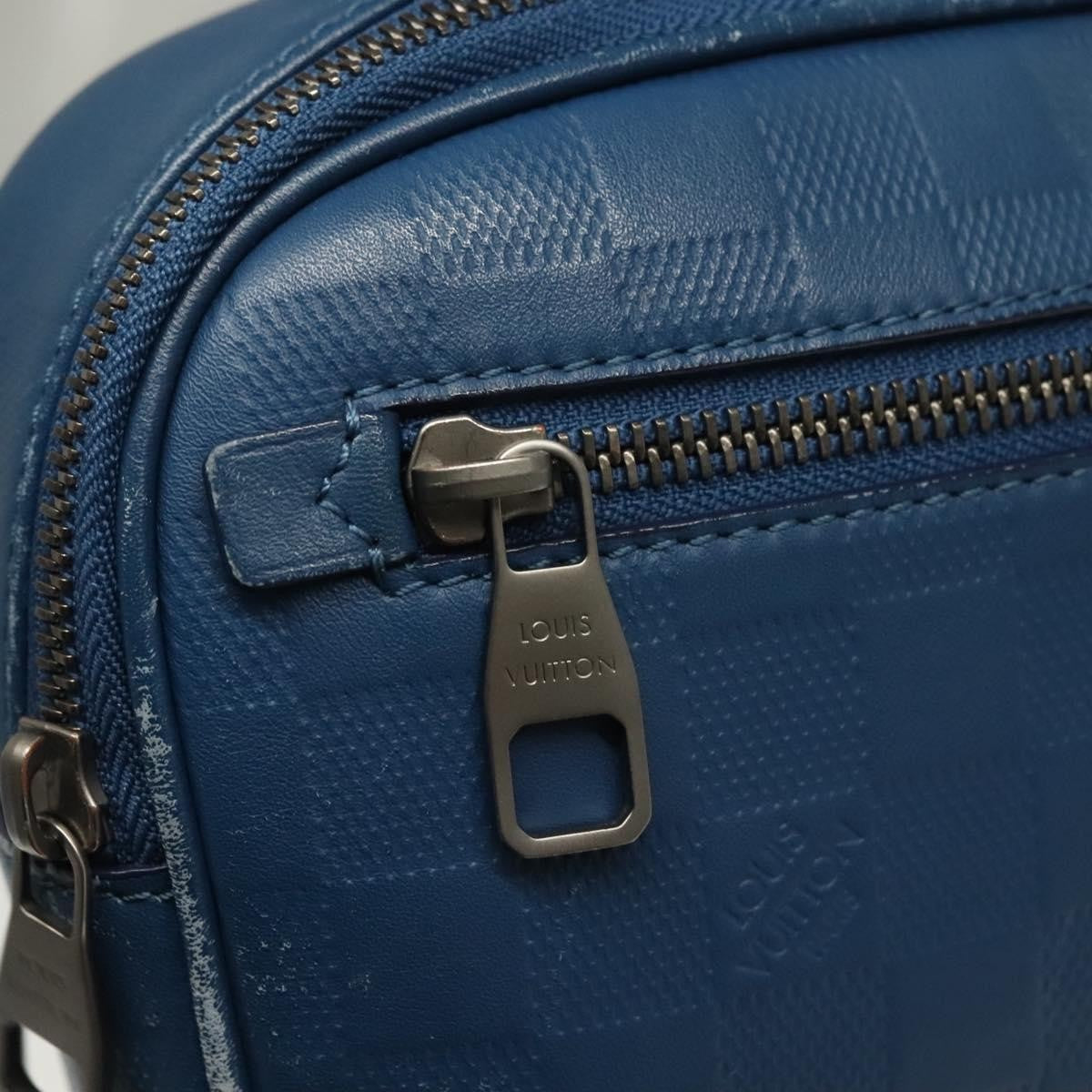 Louis Vuitton Ambler Bag Damier Infini Leather, BLUE, LEATHER, Shoulder bag