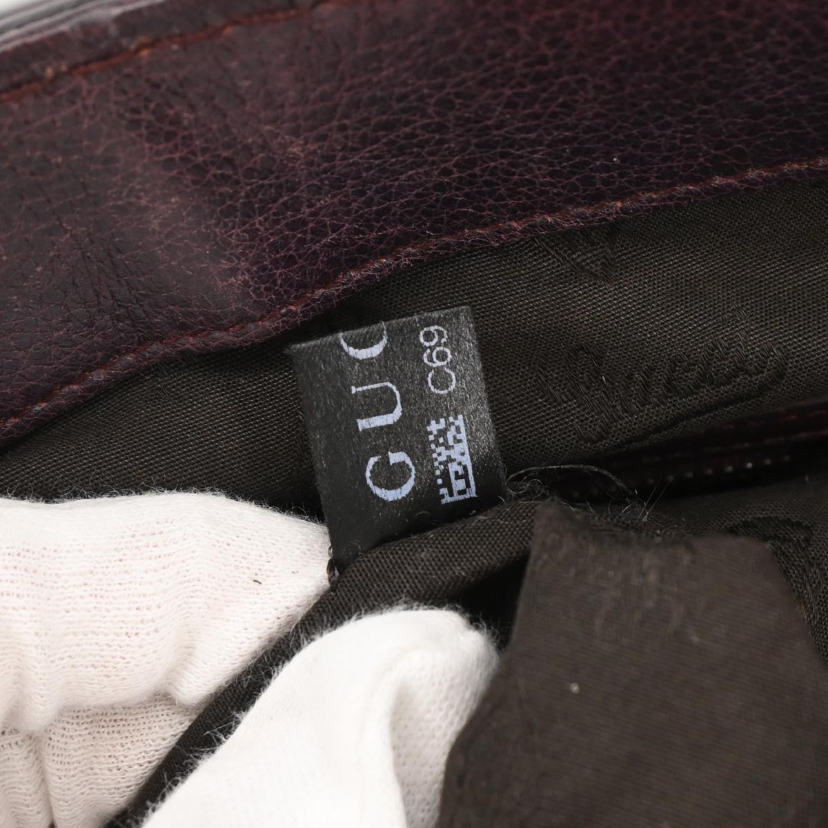 Gucci Vintage Bamboo Handle Bag Leather, BROWN, LEATHER, Tote bag