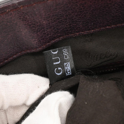 Gucci Vintage Bamboo Handle Bag Leather, BROWN, LEATHER, Tote bag