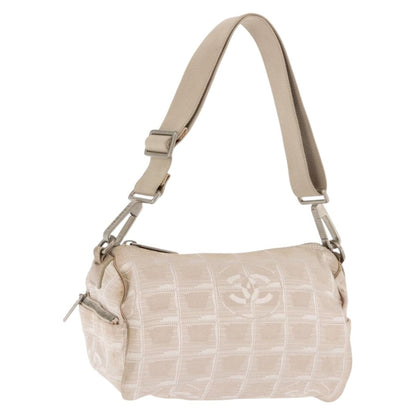 Chanel Travel Line Barrel Bag Nylon, BEIGE, NYLON, Shoulder bag