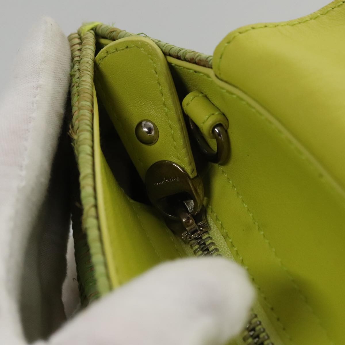 Salvatore Ferragamo Sofia Satchel Raffia with Leather, GREEN, WOOD, Handbag