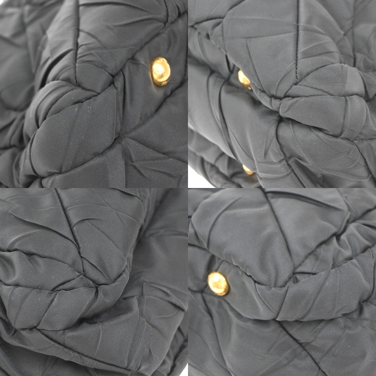 Prada Convertible Side Pocket Tote Chevron Tessuto, BLACK, NYLON, Tote bag