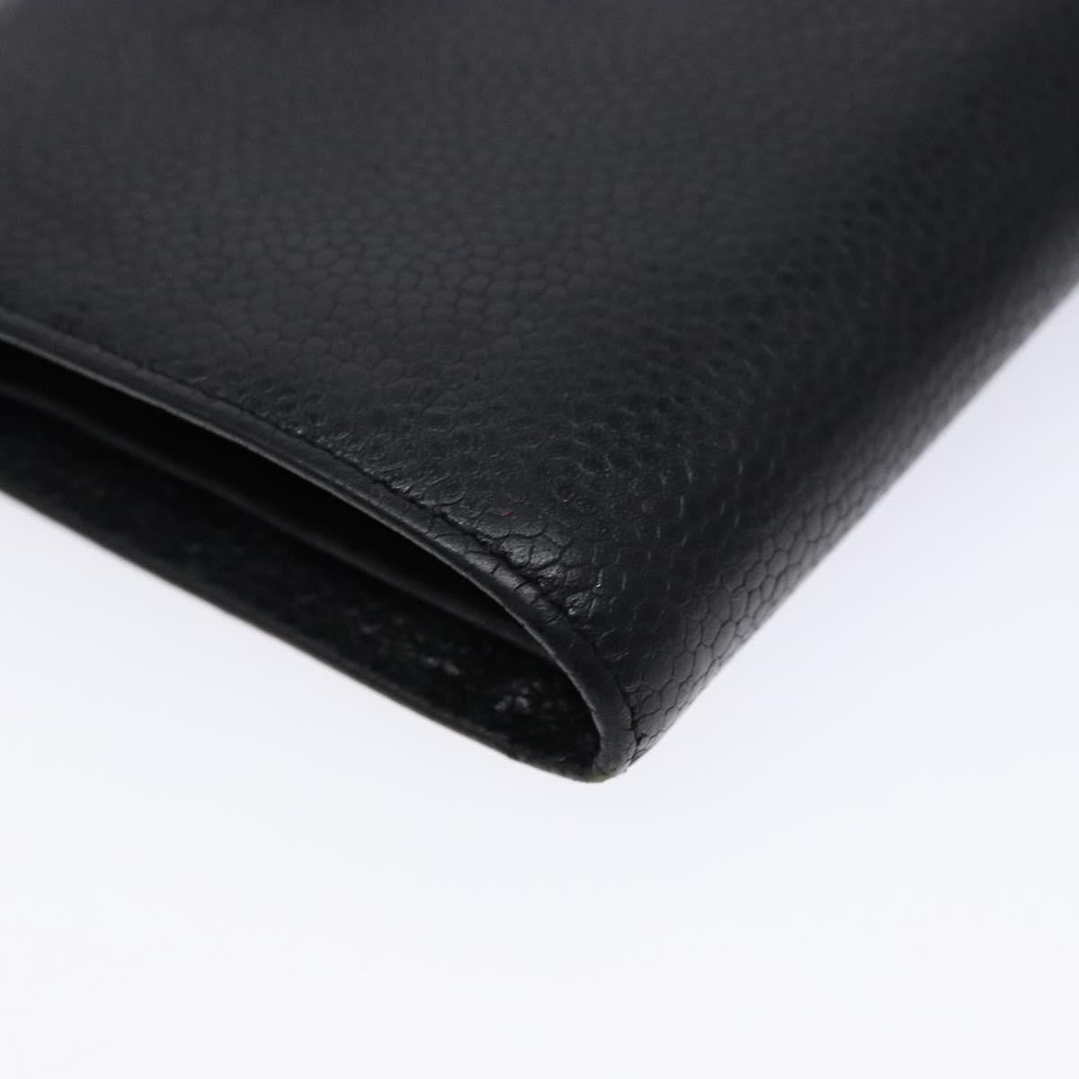 Chanel CC Bifold Wallet Quilted Caviar, BLACK, LEATHER, Wallets