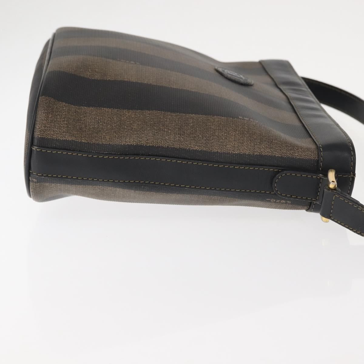 Fendi Pequin Shoulder Bag Canvas, BROWN, PVC, Shoulder bag