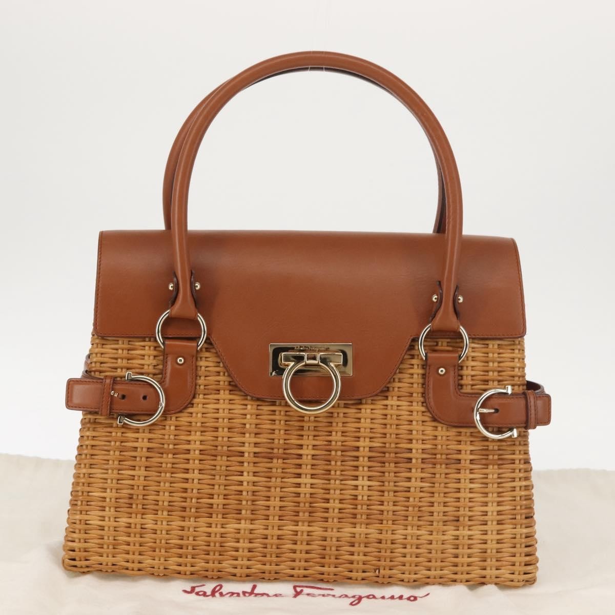 Salvatore Ferragamo Gancini mini handbag Wood, BEIGE, WOOD, Handbag