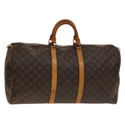 Louis Vuitton Keepall Bag Monogram Canvas, BROWN, CANVAS, Travel bag