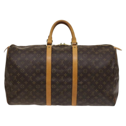 Louis Vuitton Keepall Bag Monogram Canvas, BROWN, CANVAS, Travel bag