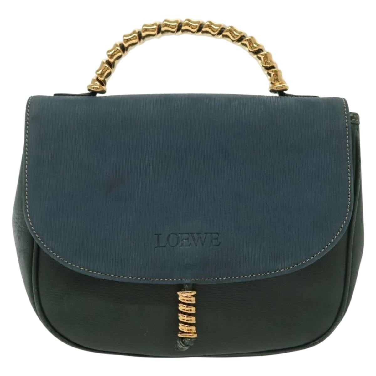 Loewe Vintage Velazquez Top Handle Bag Leather, GREEN, LEATHER, Handbag