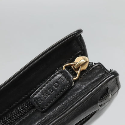 Loewe Anagram Clutch Bag Leather, BLACK, LEATHER, Clutche & pouche