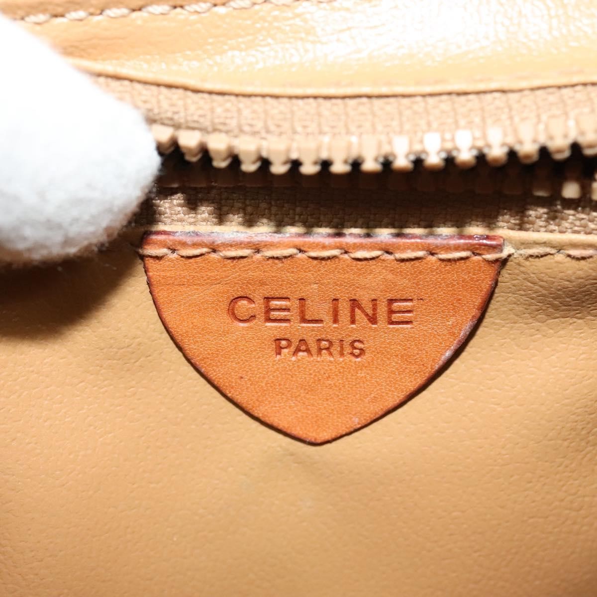Celine Vintage Macadam Shoulder Bag Canvas, BEIGE, CANVAS, Shoulder bag