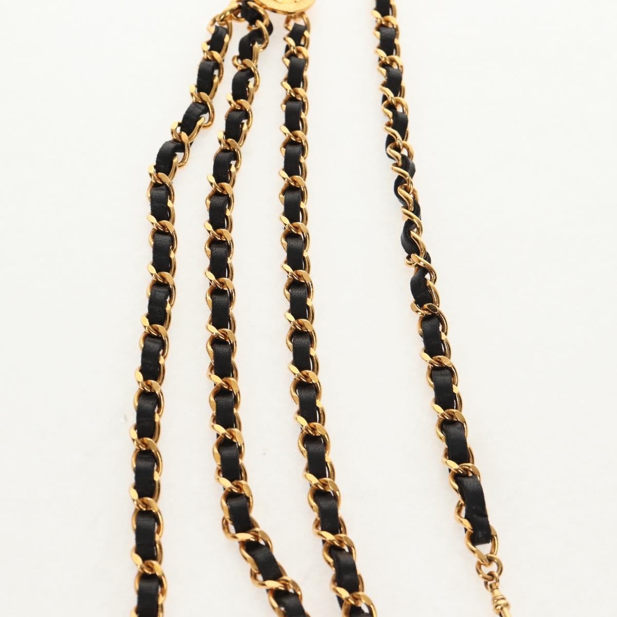 Chanel Vintage Multi-Chain Medallion Belt Metal and Leather, GOLD, METAL, Belts