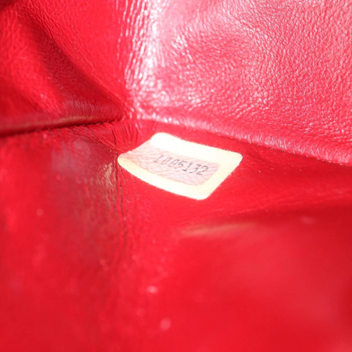 Chanel Vintage Square Chain Handle Flap Bag Quilted Lambskin, RED, LEATHER, Handbag