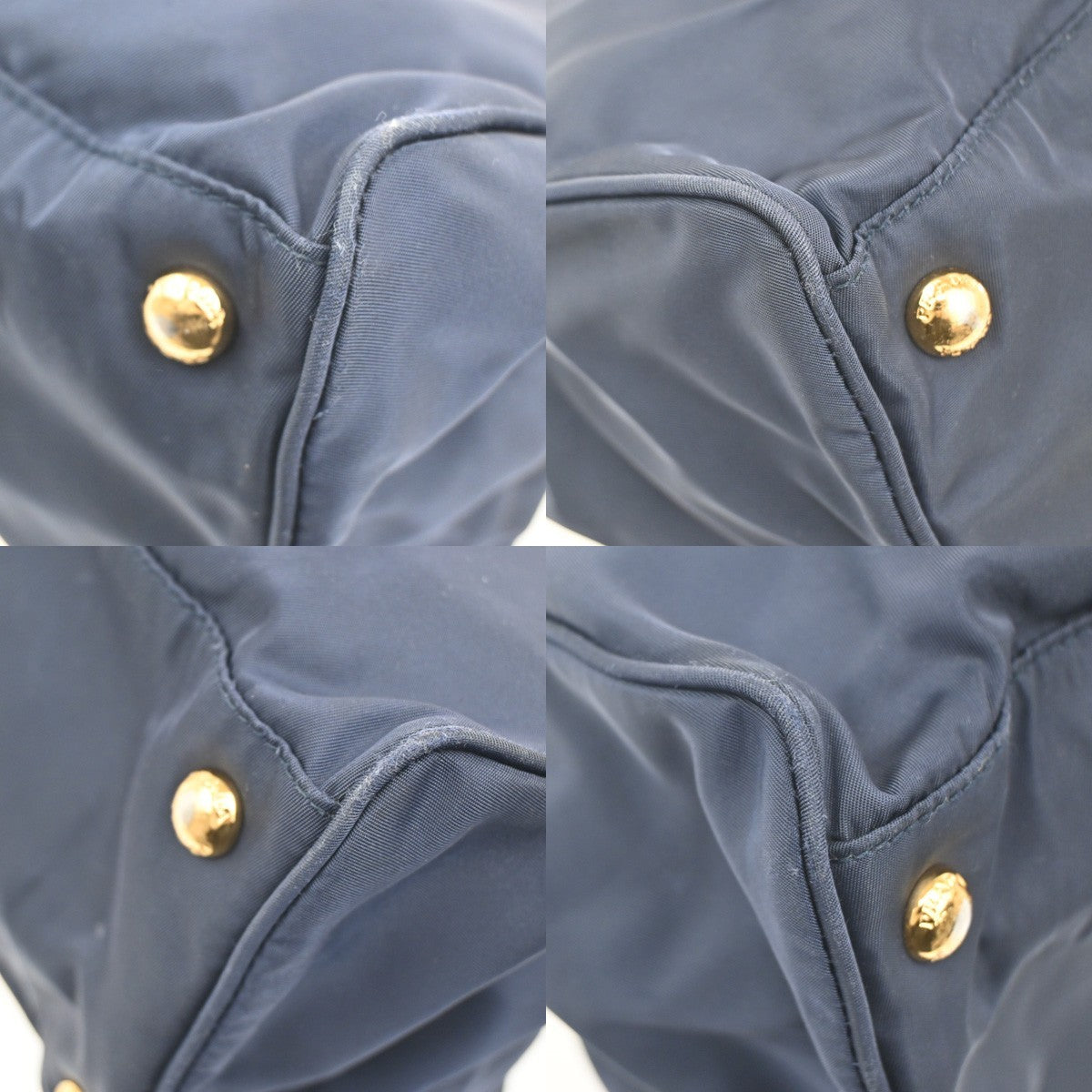 Prada Zip Convertible Shopping Tote Tessuto with Saffiano Leather, NAVY, NYLON, Handbag