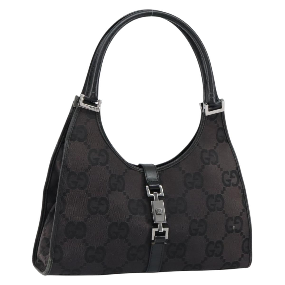 Gucci Vintage Jackie Handbag Canvas, BLACK, CANVAS, Handbag