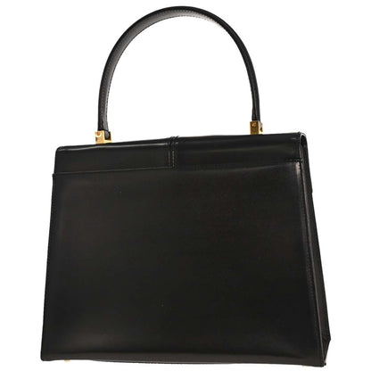 Saint Laurent Vintage Handbag Leather, BLACK, LEATHER, Handbag