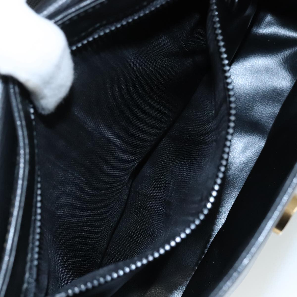 Celine Circle logo Leather, BLACK, LEATHER, Shoulder bag