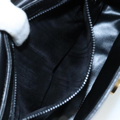 Celine Circle logo Leather, BLACK, LEATHER, Shoulder bag