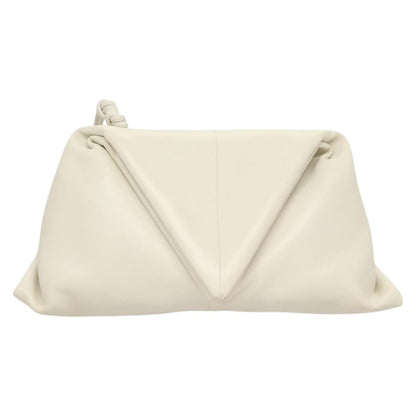 Bottega Veneta BV Trine Fold Clutch Leather, WHITE, LEATHER, Clutche & pouche