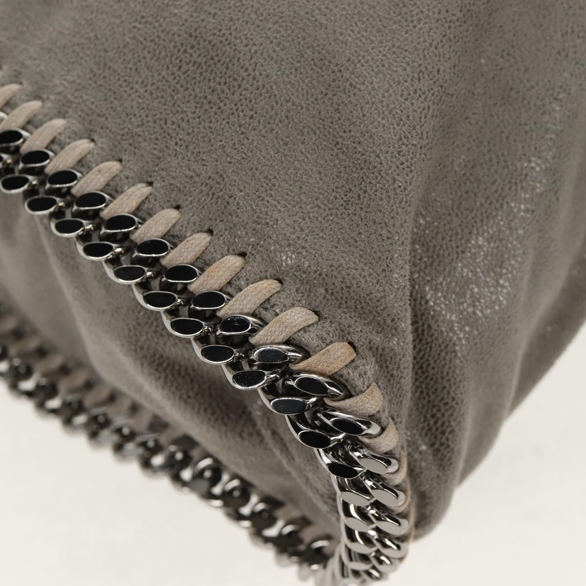 Stella McCartney Falabella Fold Over Bag Faux Leather, GRAY, POLYESTER, Shoulder bag