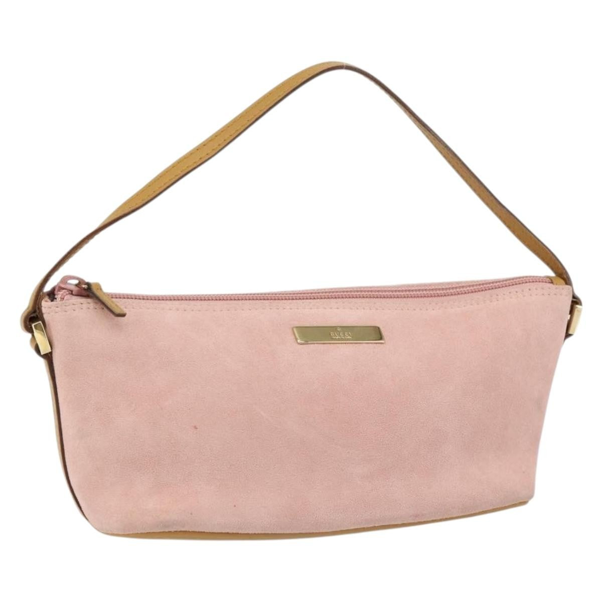 Gucci Vintage clutch Bag Leather, PINK, SUEDE, Clutche & pouche