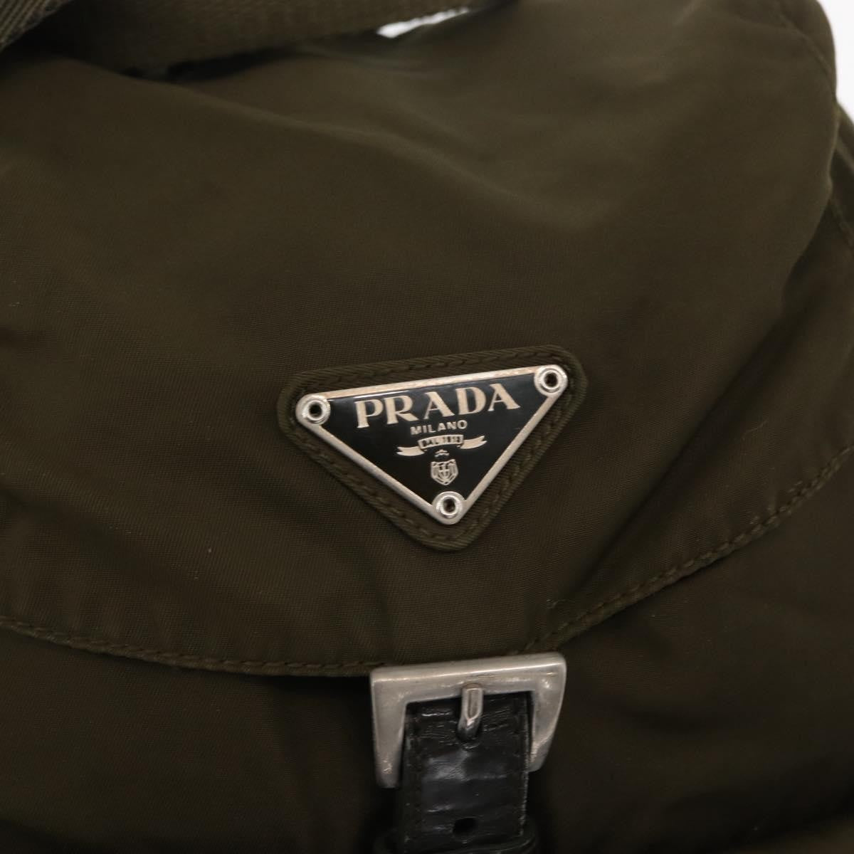 Prada Double Front Pocket Backpack Tessuto, KHAKI, NYLON, Backpack