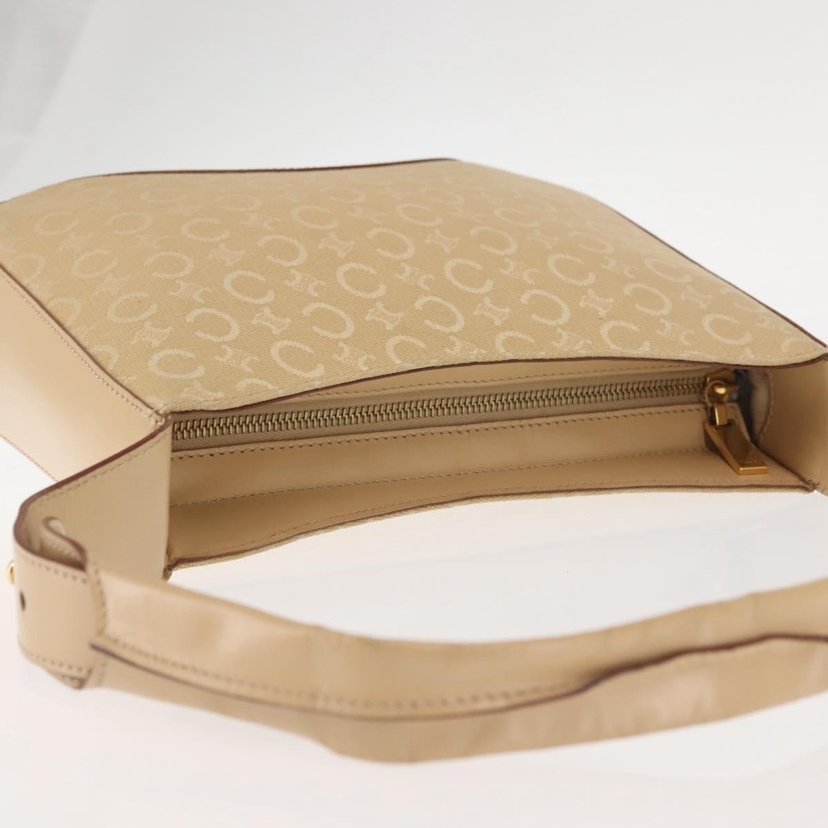 Celine Macadam Shoulder Bag Canvas, BEIGE, CANVAS, Shoulder bag