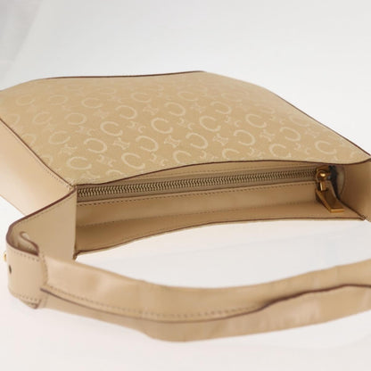 Celine Macadam Shoulder Bag Canvas, BEIGE, CANVAS, Shoulder bag