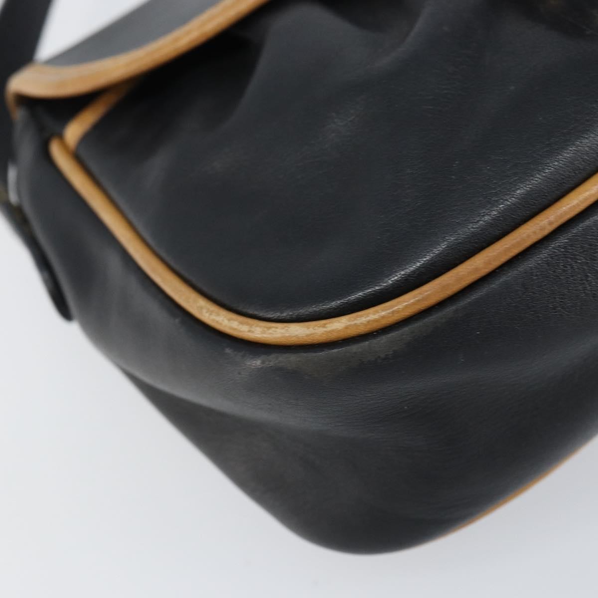 Celine Vintage Shoulder Bag Leather, BLACK, LEATHER, Shoulder bag