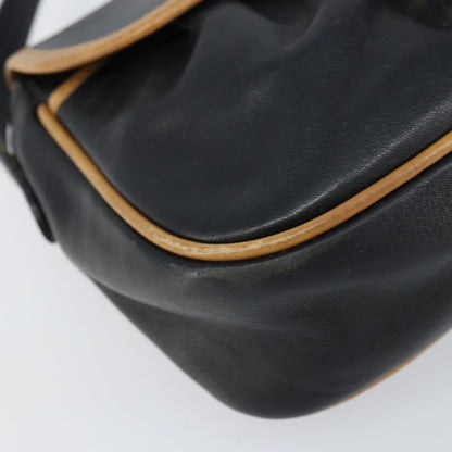 Celine Vintage Shoulder Bag Leather, BLACK, LEATHER, Shoulder bag