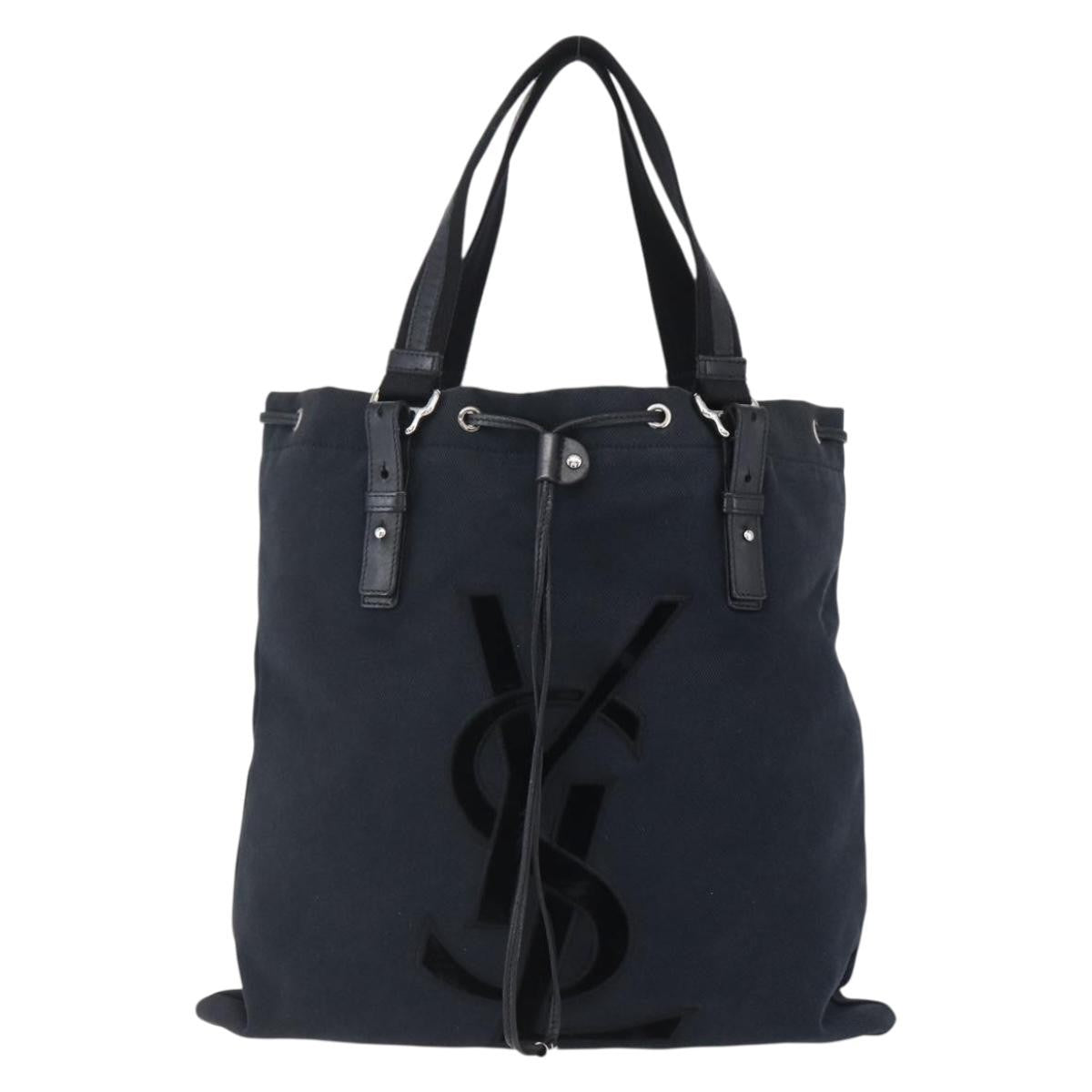 Saint Laurent Kahala Drawstring Tote Canvas, BLACK, CANVAS, Tote bag