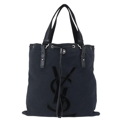 Saint Laurent Kahala Drawstring Tote Canvas, BLACK, CANVAS, Tote bag