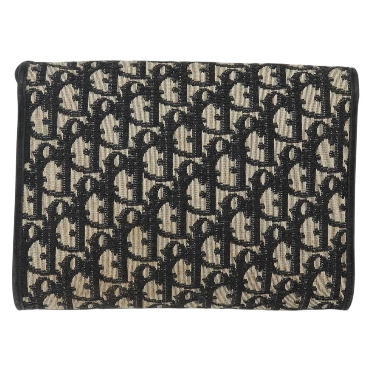 Christian Dior Vintage Trotter Shoulder Bag Canvas, NAVY, CANVAS, Shoulder bag