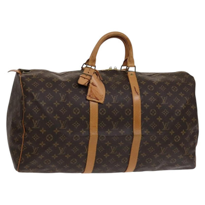 Louis Vuitton Keepall Bag Monogram Canvas, BROWN, CANVAS, Travel bag