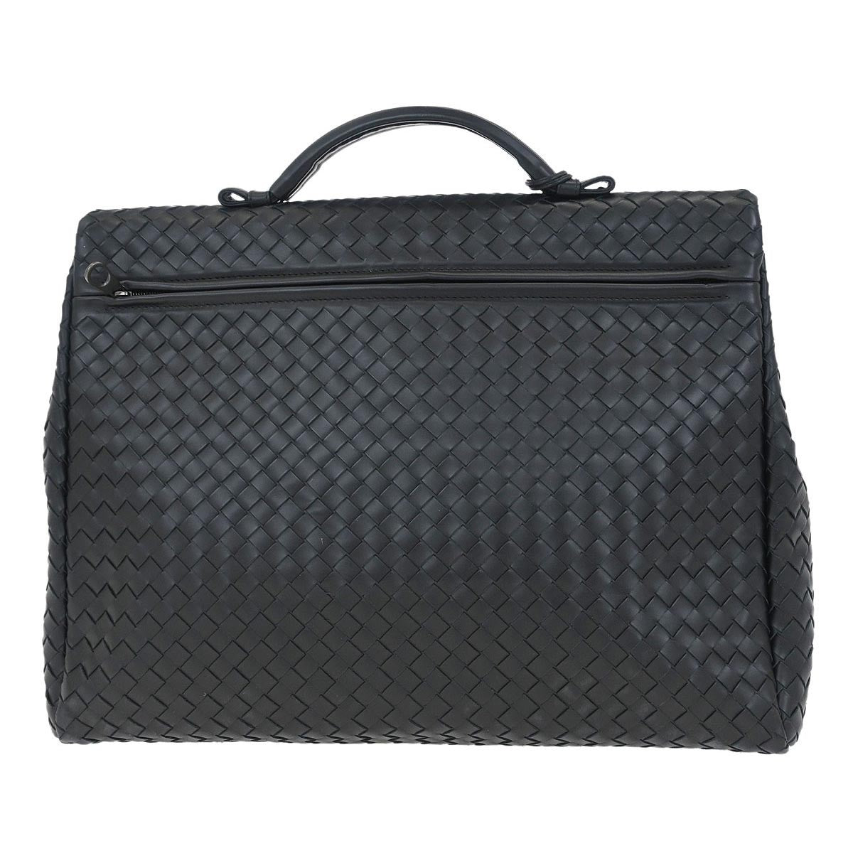 Bottega Veneta Envelope Briefcase Intrecciato Nappa, BLACK, LEATHER, Briefcase
