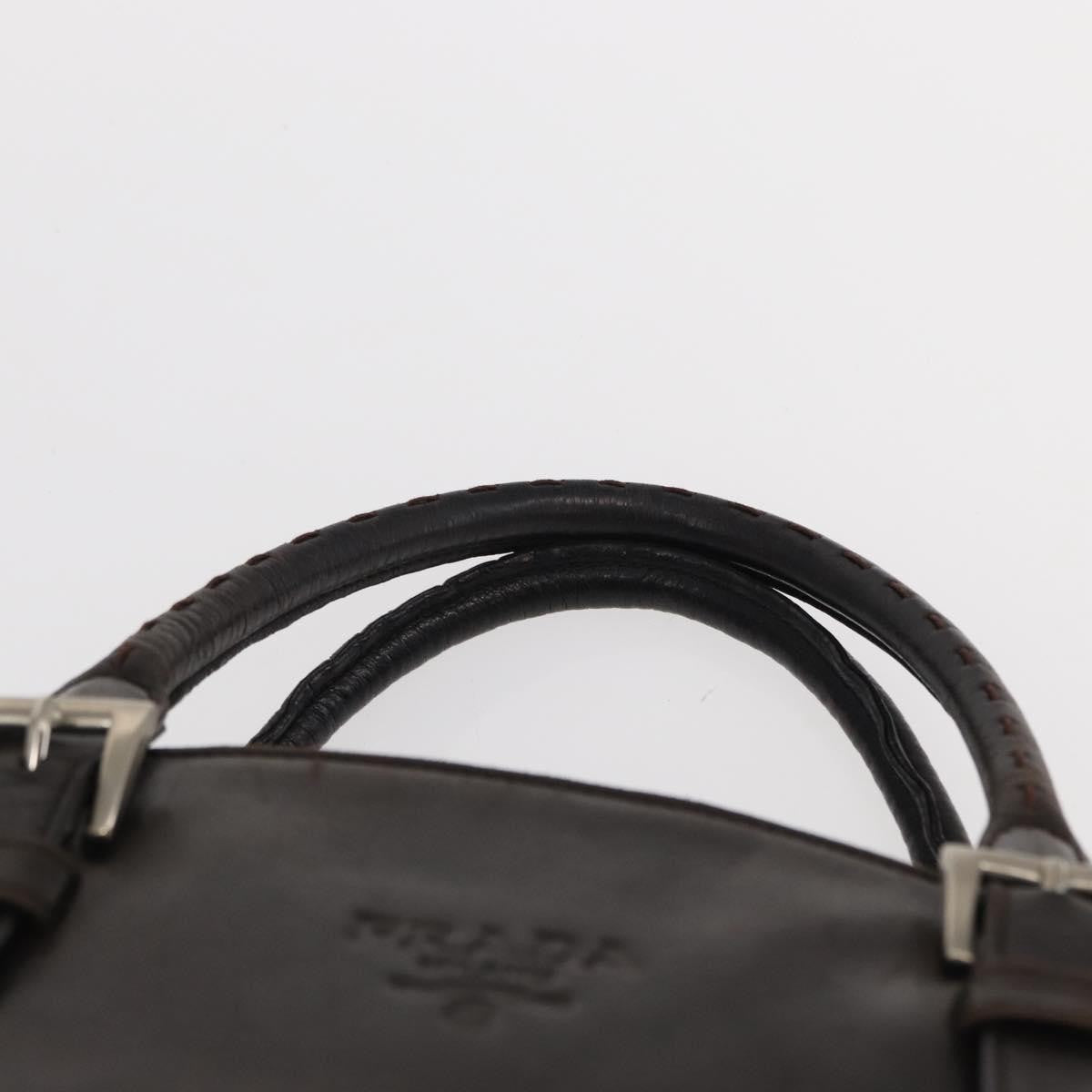 Prada Vintage Tote Tessuto with Leather, BROWN, NYLON, Tote bag